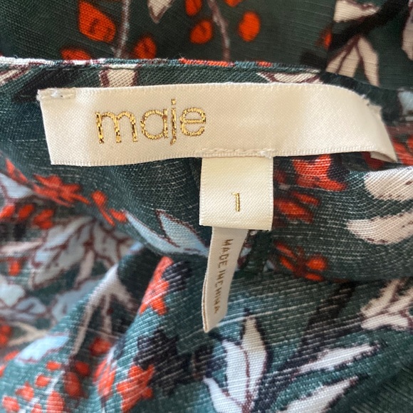 Maje size 1 puff sleeve dress ❣️⚪️🌀🌿 - Picture 2 of 6